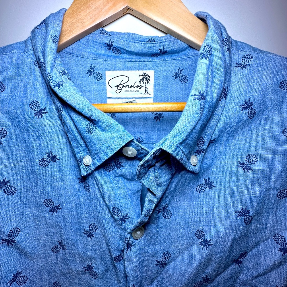 Bonobos - Pineapple Chambray Button Down Shirt, M… - image 6